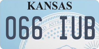 KS license plate 066IUB