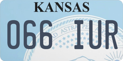 KS license plate 066IUR