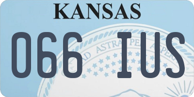 KS license plate 066IUS