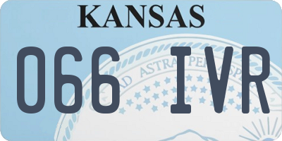 KS license plate 066IVR