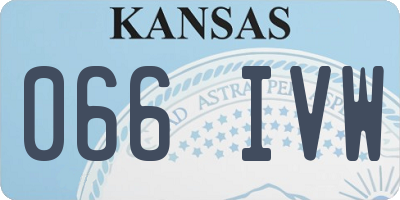 KS license plate 066IVW