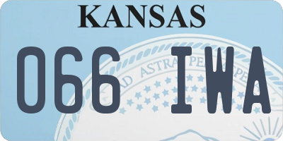 KS license plate 066IWA