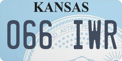 KS license plate 066IWR