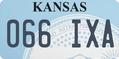 KS license plate 066IXA