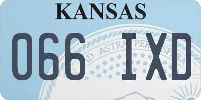 KS license plate 066IXD
