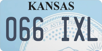 KS license plate 066IXL