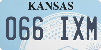KS license plate 066IXM