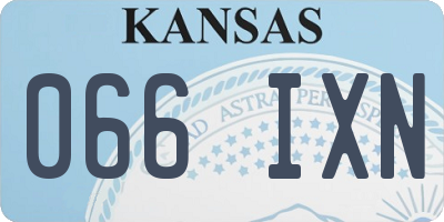 KS license plate 066IXN