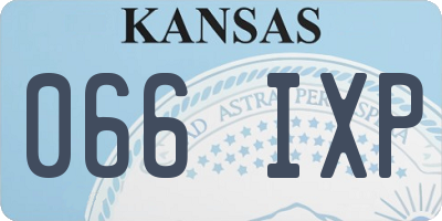 KS license plate 066IXP