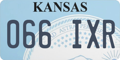 KS license plate 066IXR