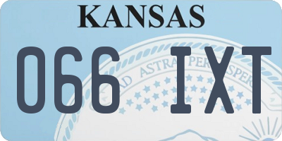 KS license plate 066IXT