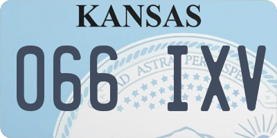 KS license plate 066IXV