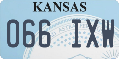 KS license plate 066IXW