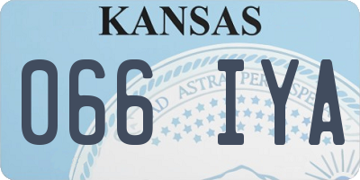 KS license plate 066IYA