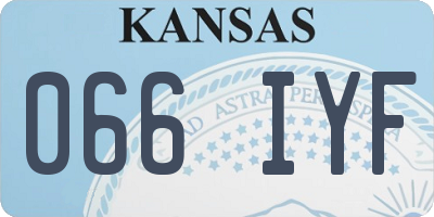 KS license plate 066IYF