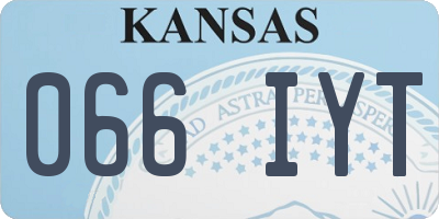 KS license plate 066IYT