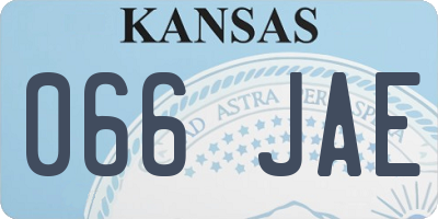 KS license plate 066JAE
