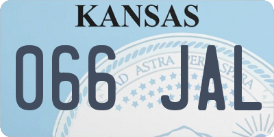 KS license plate 066JAL