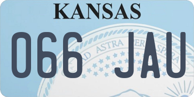 KS license plate 066JAU