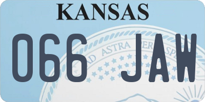 KS license plate 066JAW