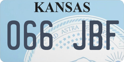 KS license plate 066JBF