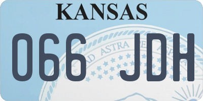 KS license plate 066JDH