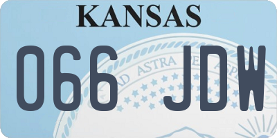 KS license plate 066JDW