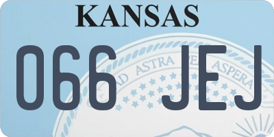 KS license plate 066JEJ