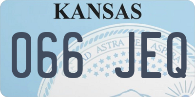 KS license plate 066JEQ