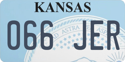KS license plate 066JER