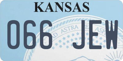 KS license plate 066JEW