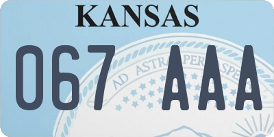 KS license plate 067AAA