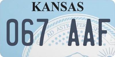 KS license plate 067AAF