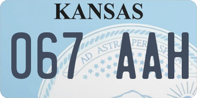 KS license plate 067AAH