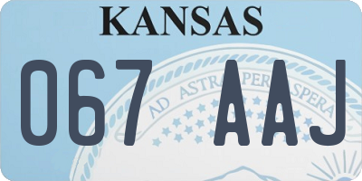 KS license plate 067AAJ