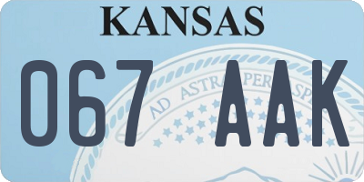 KS license plate 067AAK