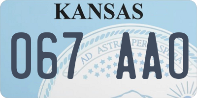 KS license plate 067AAO