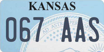 KS license plate 067AAS