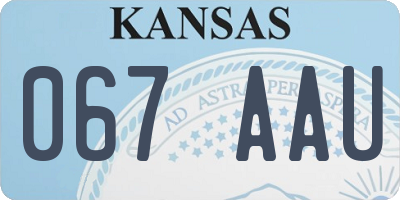 KS license plate 067AAU