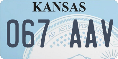 KS license plate 067AAV