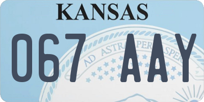 KS license plate 067AAY