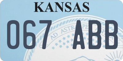KS license plate 067ABB