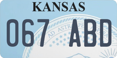 KS license plate 067ABD