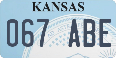 KS license plate 067ABE