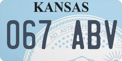KS license plate 067ABV
