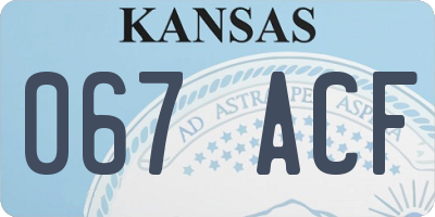 KS license plate 067ACF