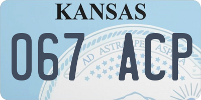 KS license plate 067ACP