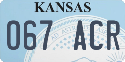 KS license plate 067ACR