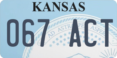 KS license plate 067ACT