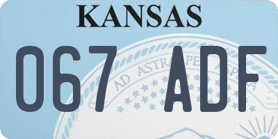 KS license plate 067ADF